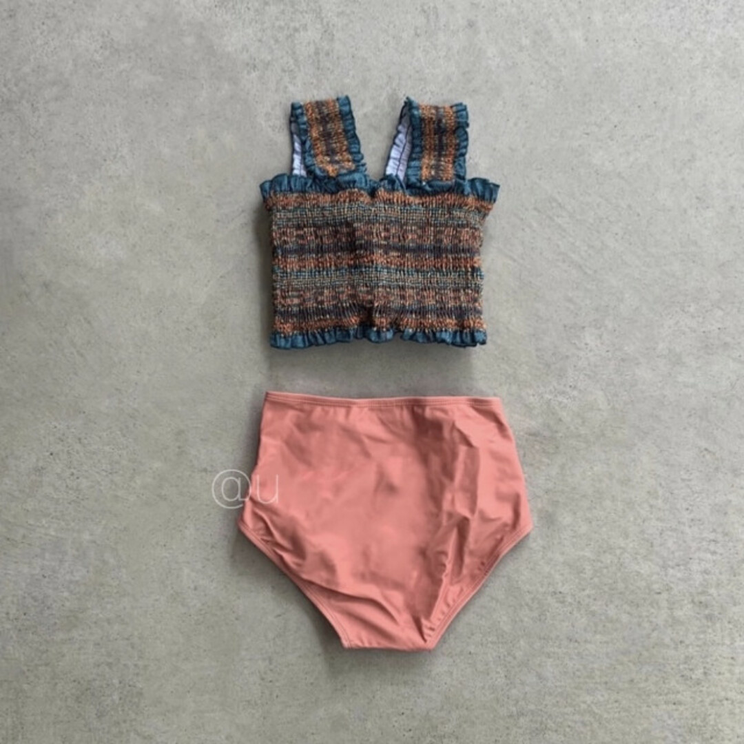 マルチカラー フリル ビキニ M ピンク ブルー グリーン 人気 流行り 水着 レディースの水着/浴衣(水着)の商品写真