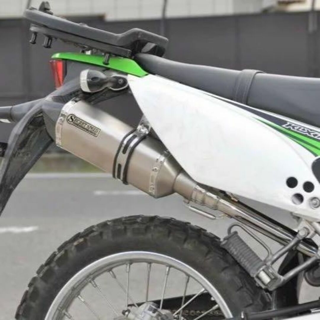 バッフルを着脱可能で製作SECRET SPEED KLX125 スリップオンマフラー ドライカーボン