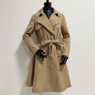 LANVIN ランバンオンブルー　トレンチコート　ベルト付　S　ベージュ