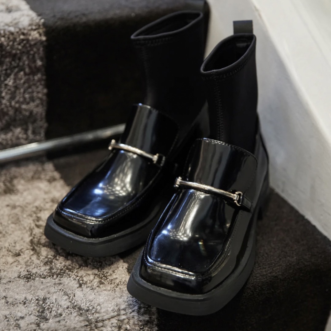 Square Toe Loafer Boots herlipto レディースの靴/シューズ(ブーツ)の商品写真