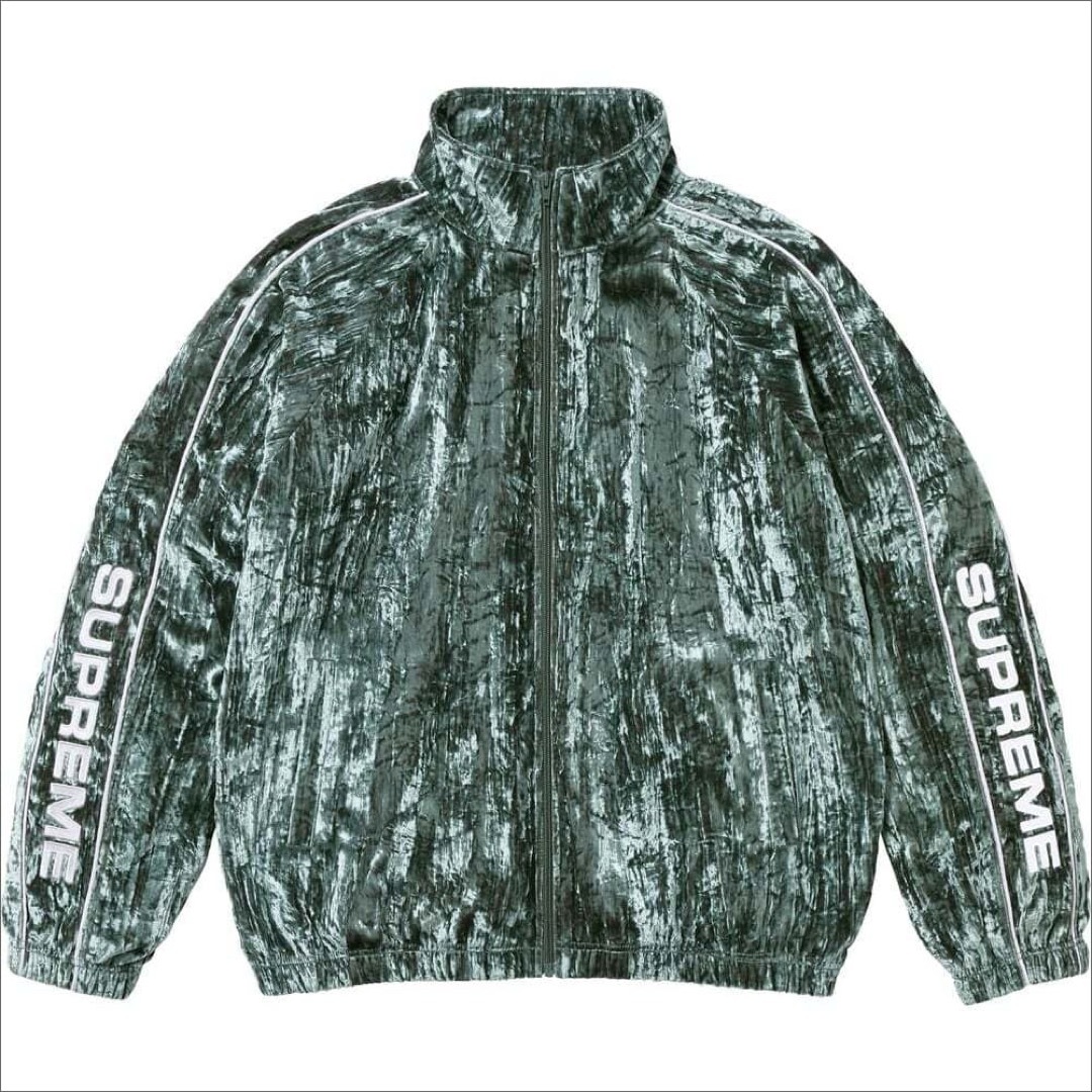 M 青 Supreme Crushed Velvet Track Jacket