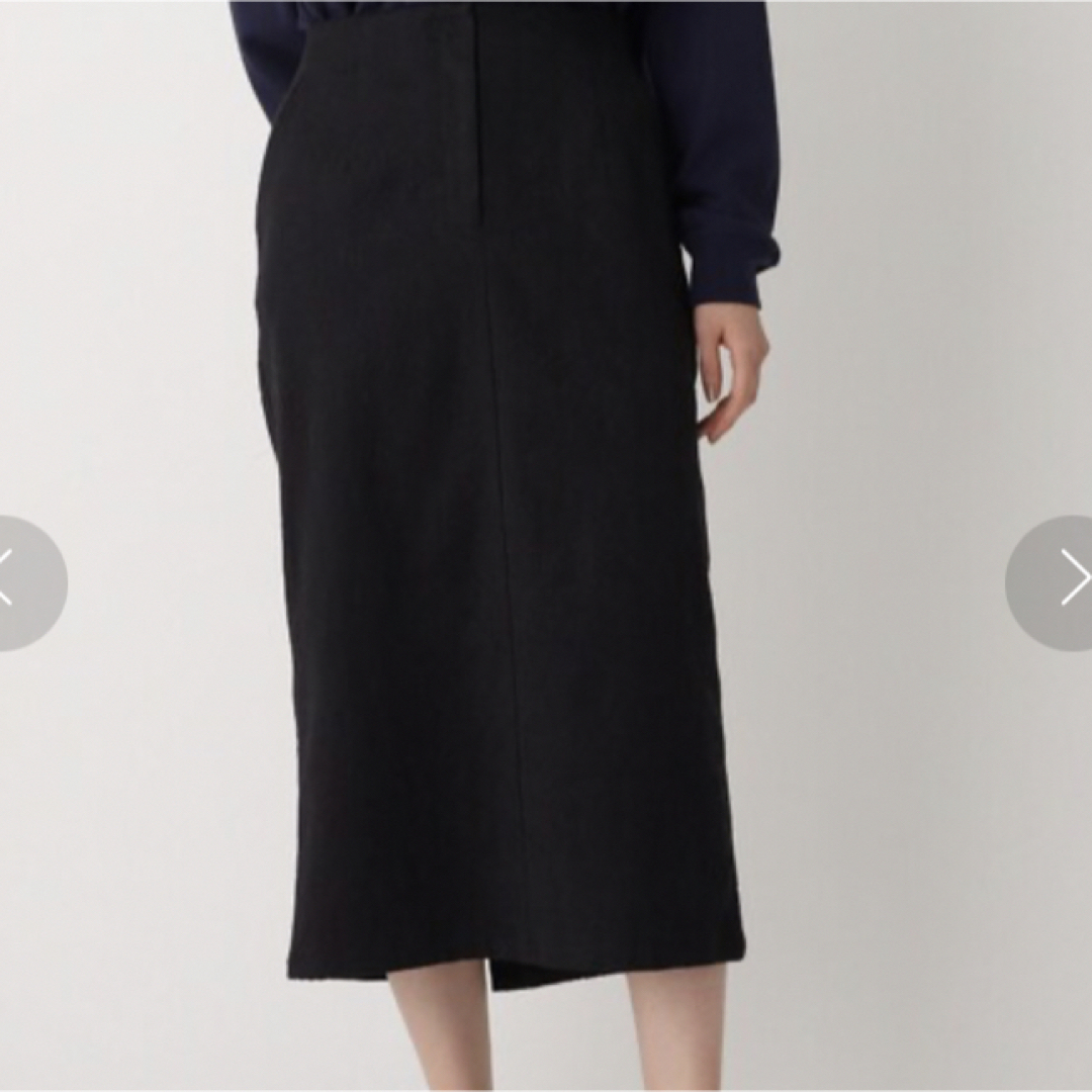 OPAQUE.CLIP(オペークドットクリップ)の試着のみ　OPAQUE.CLIP ボタニカルジャカード ナロースカート　黒　M レディースのスカート(ロングスカート)の商品写真