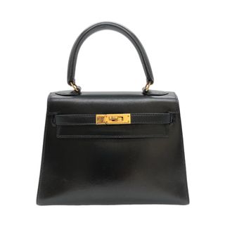 エルメス(Hermes)の　エルメス HERMES ミニケリー 〇S刻 ゴールド金具 ブラック ボックス レディース ショルダーバッグ(ショルダーバッグ)