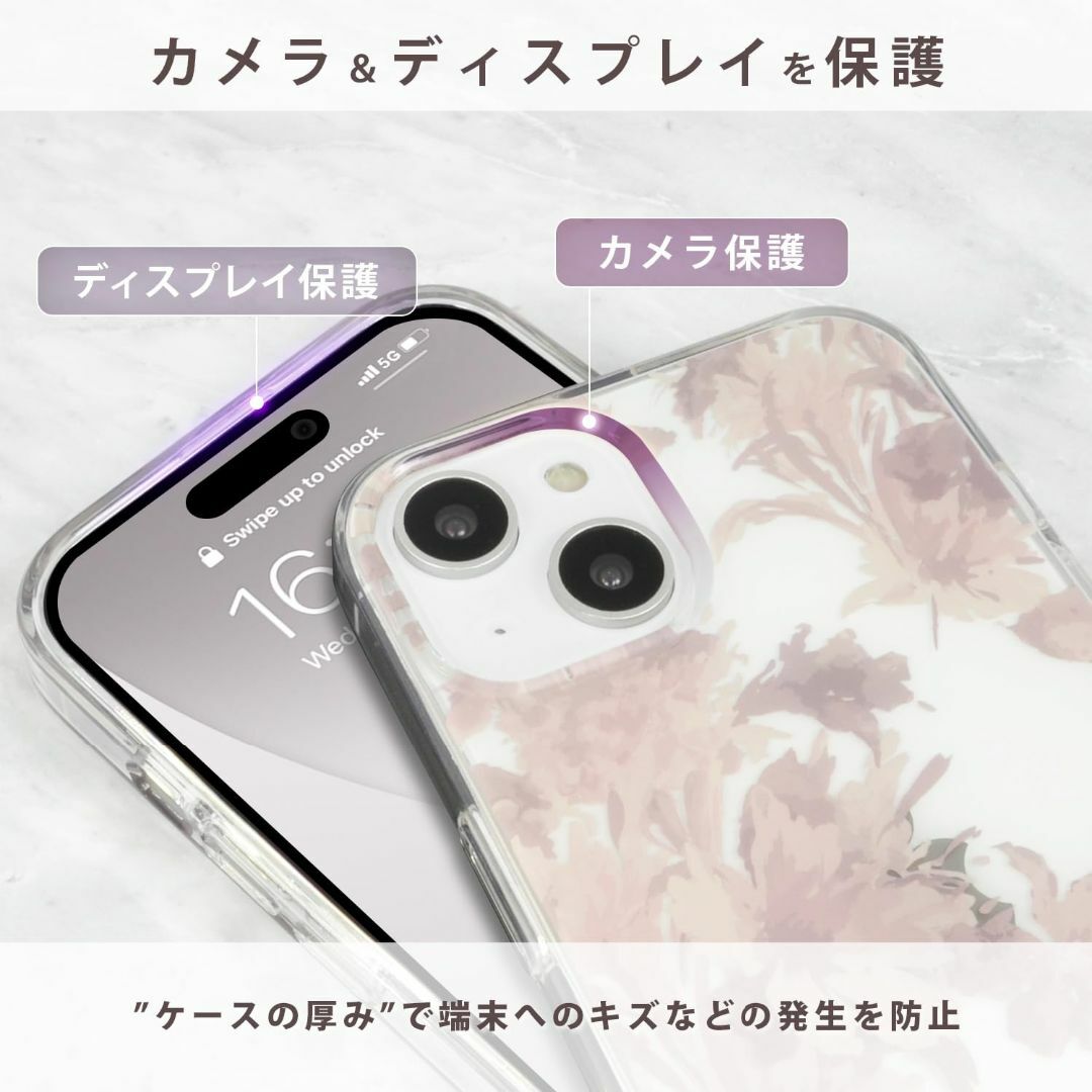 【色: くすみピンク】【 rienda 正規品 】 iPhone15 対応 ケー 4