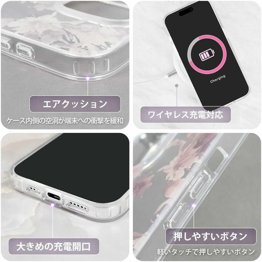 【色: くすみピンク】【 rienda 正規品 】 iPhone15 対応 ケー 6
