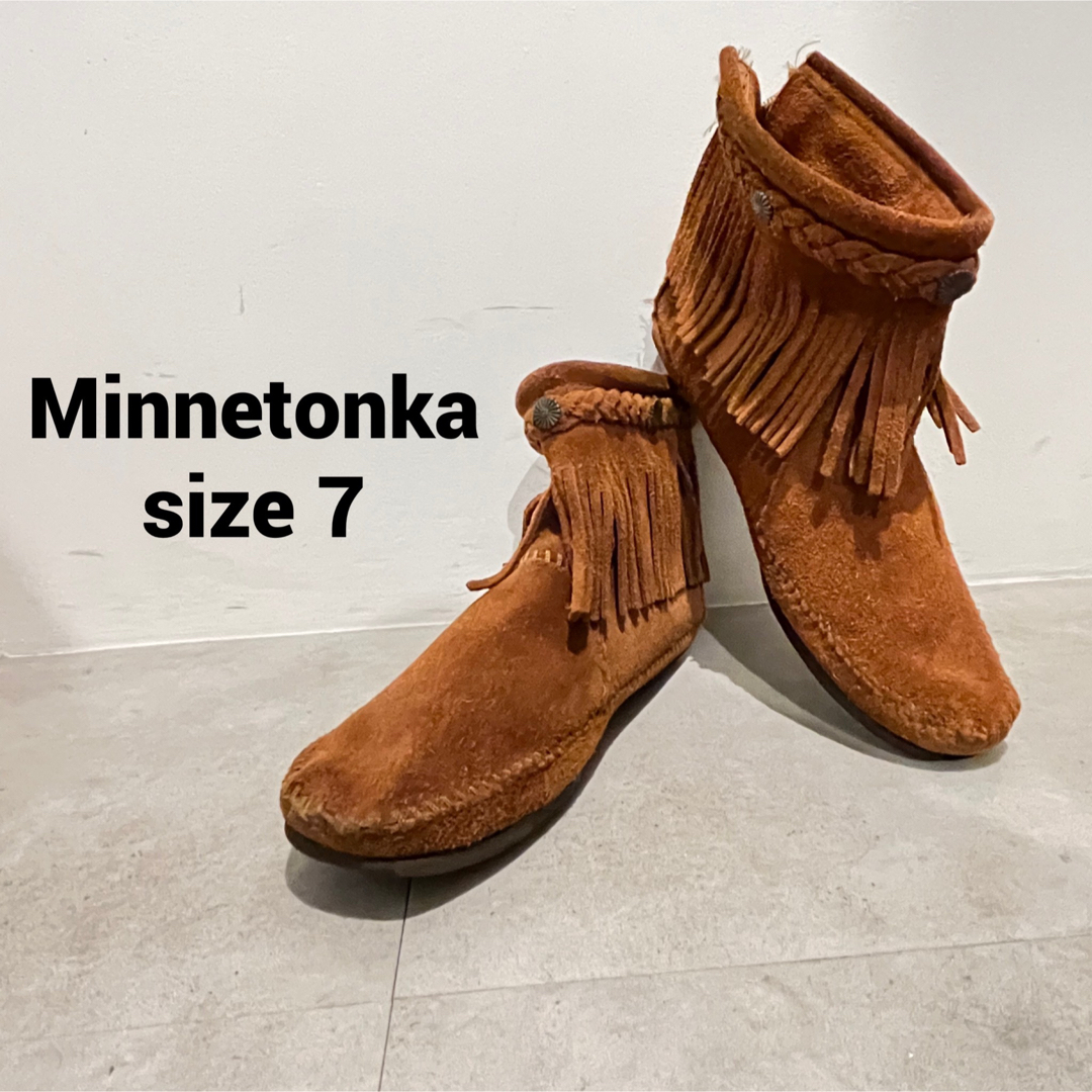 MINNETONKA ミネトンカショートブーツ フリンジ24cm