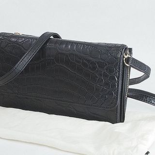 コッコクリスターロ Cocco Cristsllo クロコダイル ショルダーウォレット ブラック 新品(財布)