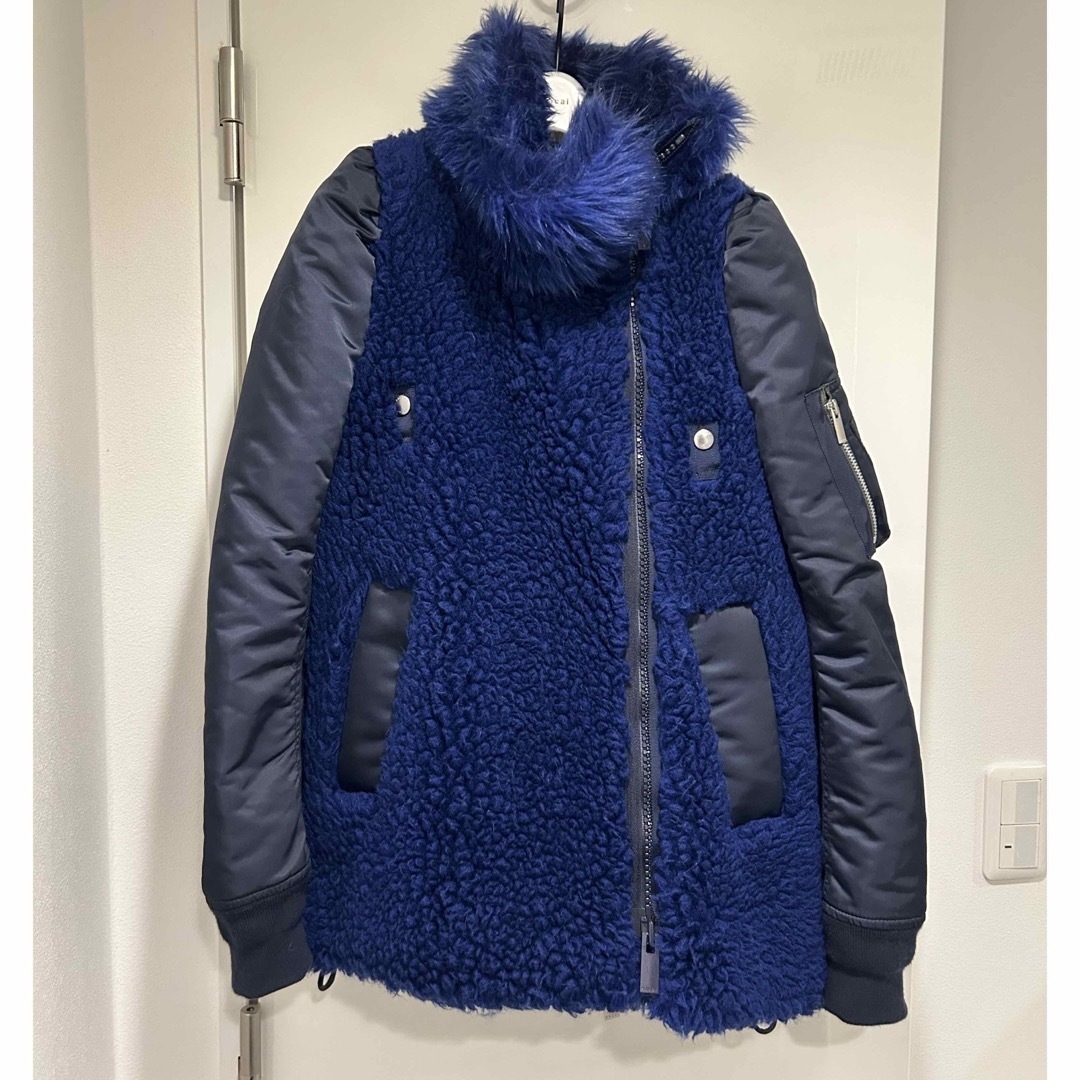 美品!! Sacai ニット×ボア　ドッキングブルゾン