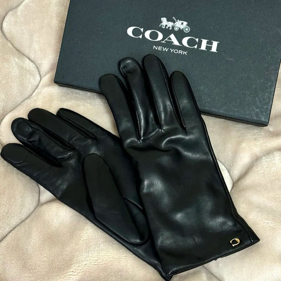 箱付き【美品✨】COACH コーチ レザー グローブ 手袋 シグネチャー-