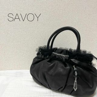 サボイ(SAVOY)の美品✨SAVOY/サボイハンドバッグトートバッグブラック黒(トートバッグ)