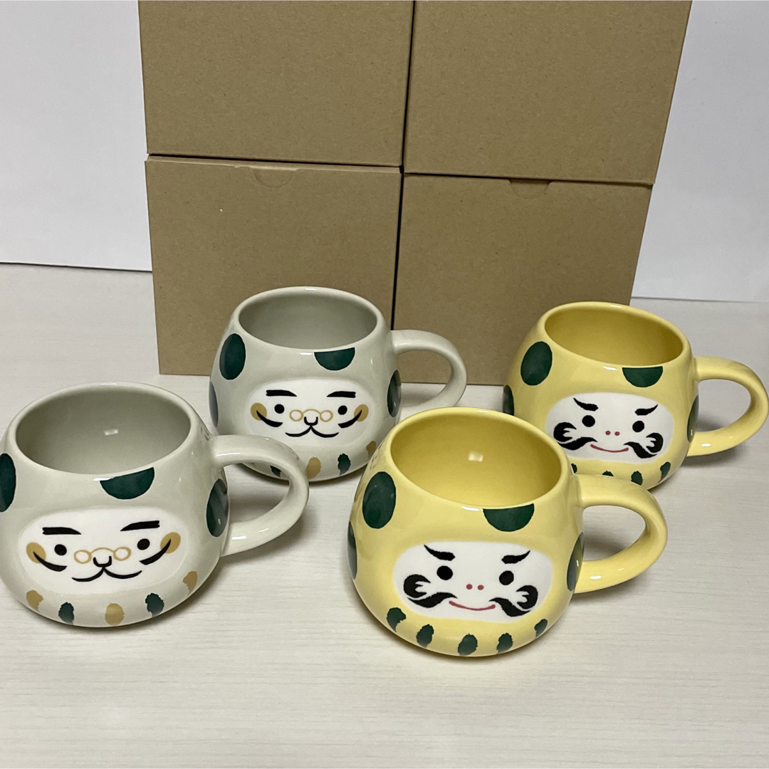 Starbucks(スターバックス)の【新品未使用】Starbucks マグだるま＆べアリスタ だるま☆6点セット☆ インテリア/住まい/日用品のキッチン/食器(グラス/カップ)の商品写真