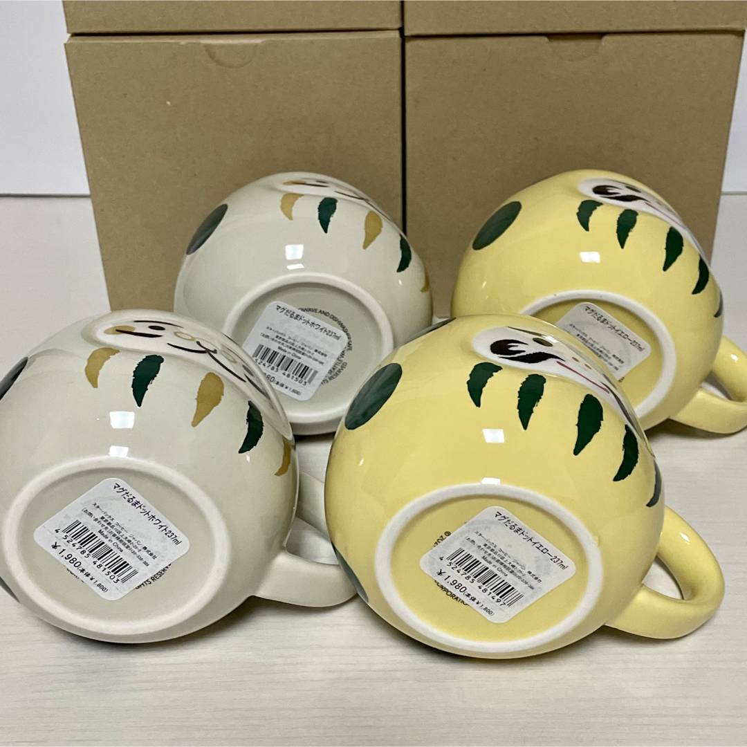 Starbucks(スターバックス)の【新品未使用】Starbucks マグだるま＆べアリスタ だるま☆6点セット☆ インテリア/住まい/日用品のキッチン/食器(グラス/カップ)の商品写真