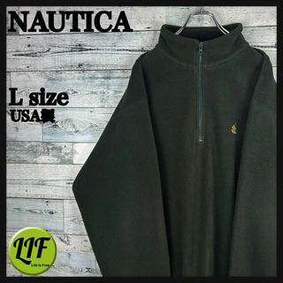 ノーティカ(NAUTICA)の【希少‼︎】ノーティカ USA製 90s 刺繍ロゴ ハーフジップ フリース 美品(ブルゾン)