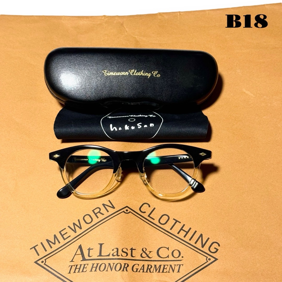 希少品! AtLast & Co. 白山眼鏡 ブラック ゴールド キハク クリア-