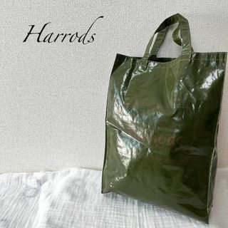 ハロッズ(Harrods)の美品✨harrods ハロッズハンドバッグトートバッググリーン緑(トートバッグ)