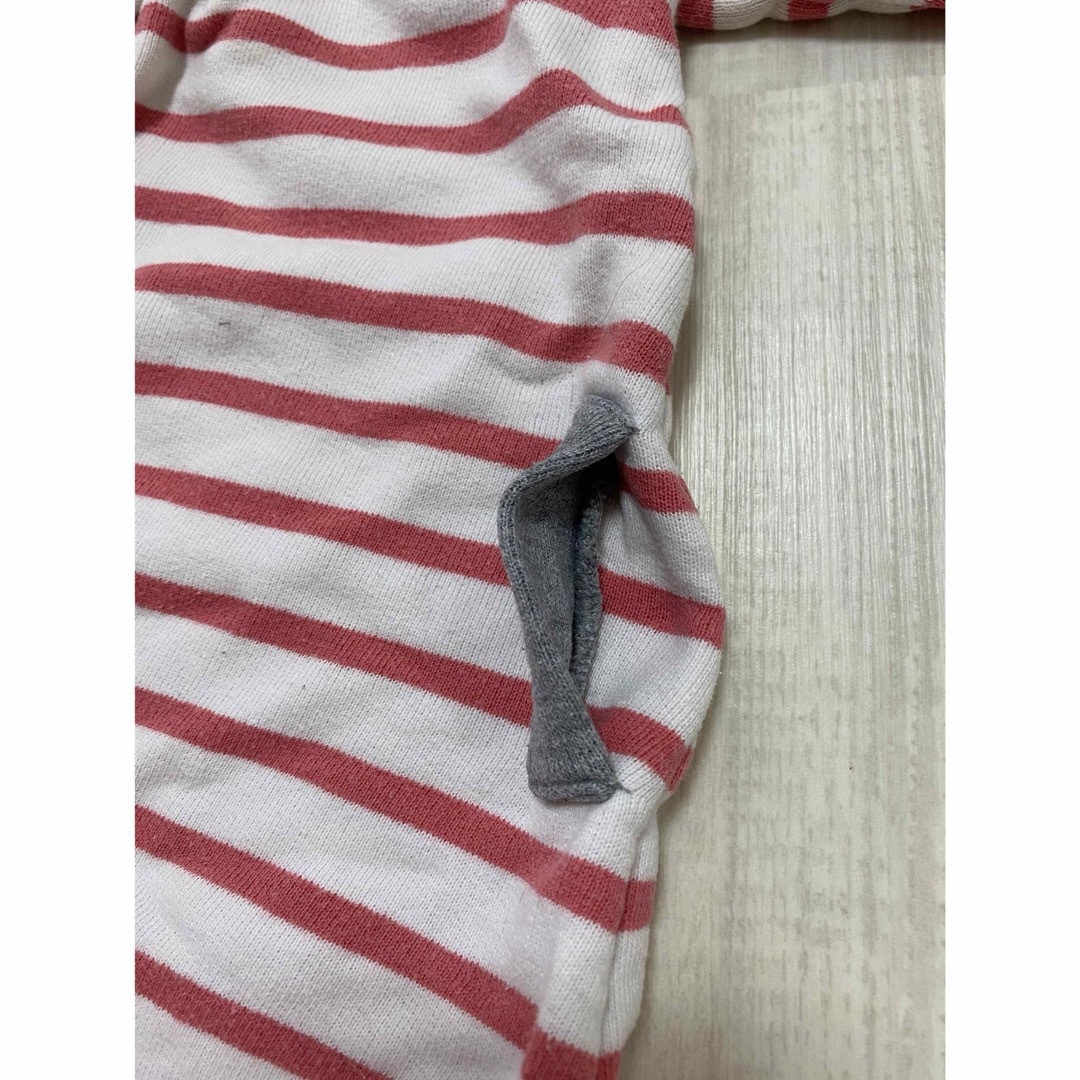 PETIT BATEAU(プチバトー)のプチバトー ワンピース ボーダー 6m 67cm スウェット 厚手 長袖 キッズ/ベビー/マタニティのベビー服(~85cm)(ワンピース)の商品写真