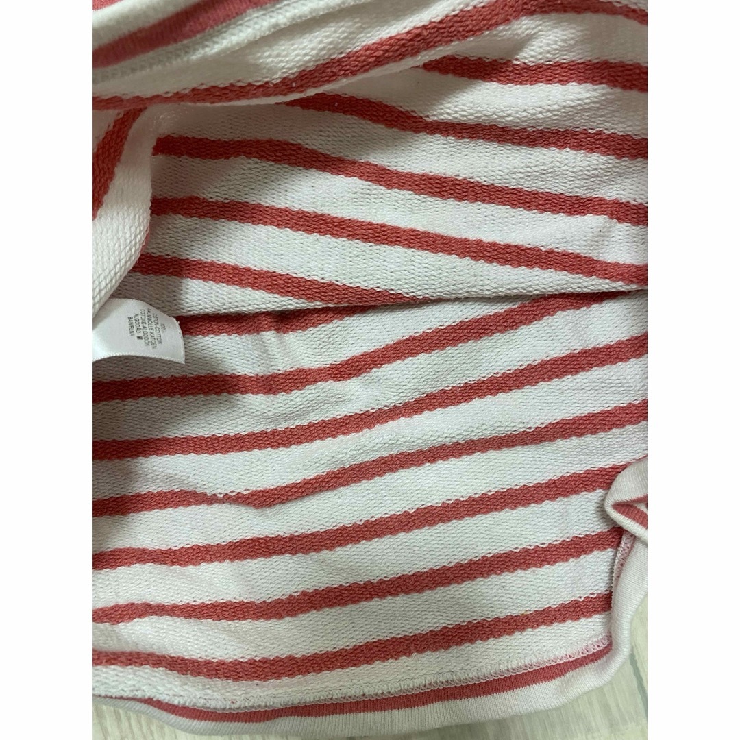 PETIT BATEAU(プチバトー)のプチバトー ワンピース ボーダー 6m 67cm スウェット 厚手 長袖 キッズ/ベビー/マタニティのベビー服(~85cm)(ワンピース)の商品写真