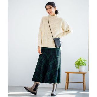 エニィファム(anyFAM)のanyFAM 【ウエストゴム・洗える】タータンマーメイドスカート L 新品(ロングスカート)