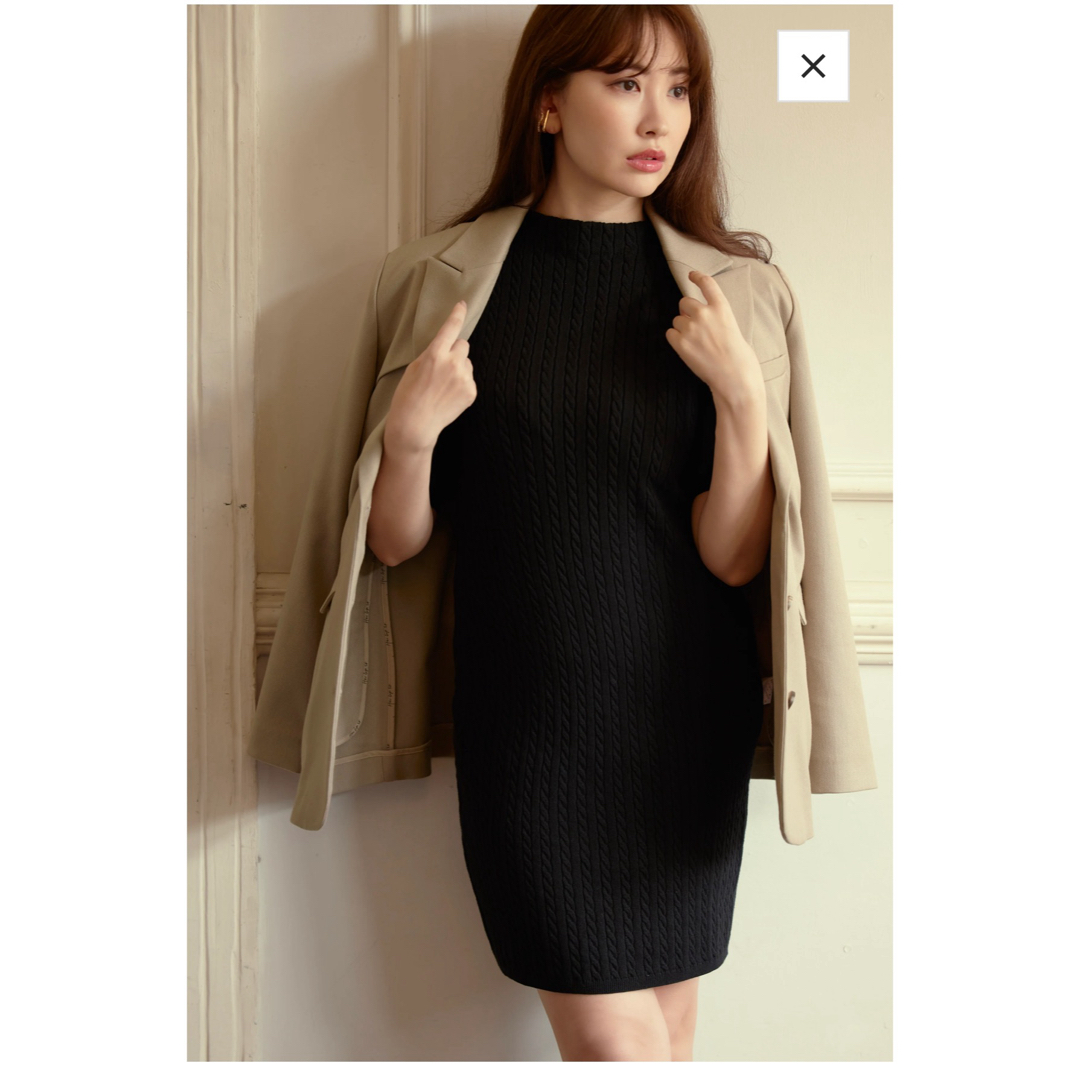 ハーリップトゥーPuff Sleeve Cable Knit Dress