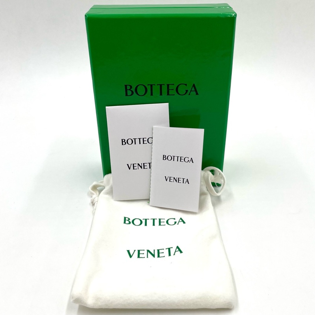 BOTTEGAVENETA ボッテガヴェネタ カードケース イントレチャート 名刺入れ 革 ビジネス ライトグリーン 小物 667141 レザー フェンネル ゴールド金具 レディース 定番 美品【品】