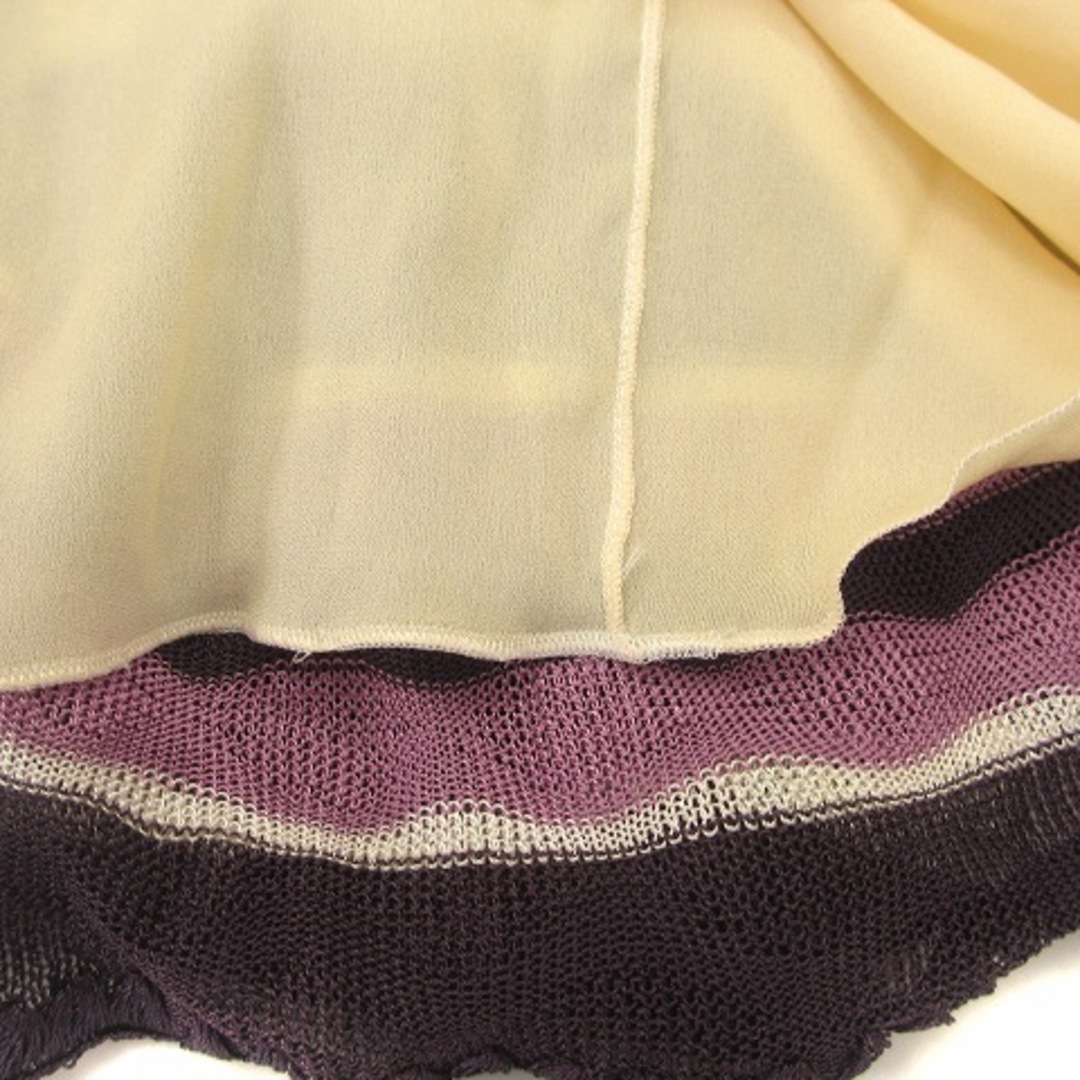 MISSONI(ミッソーニ)のミッソーニ ワンピース 膝丈 長袖 シースルー ボーダー 紫系 マルチカラー レディースのワンピース(ひざ丈ワンピース)の商品写真
