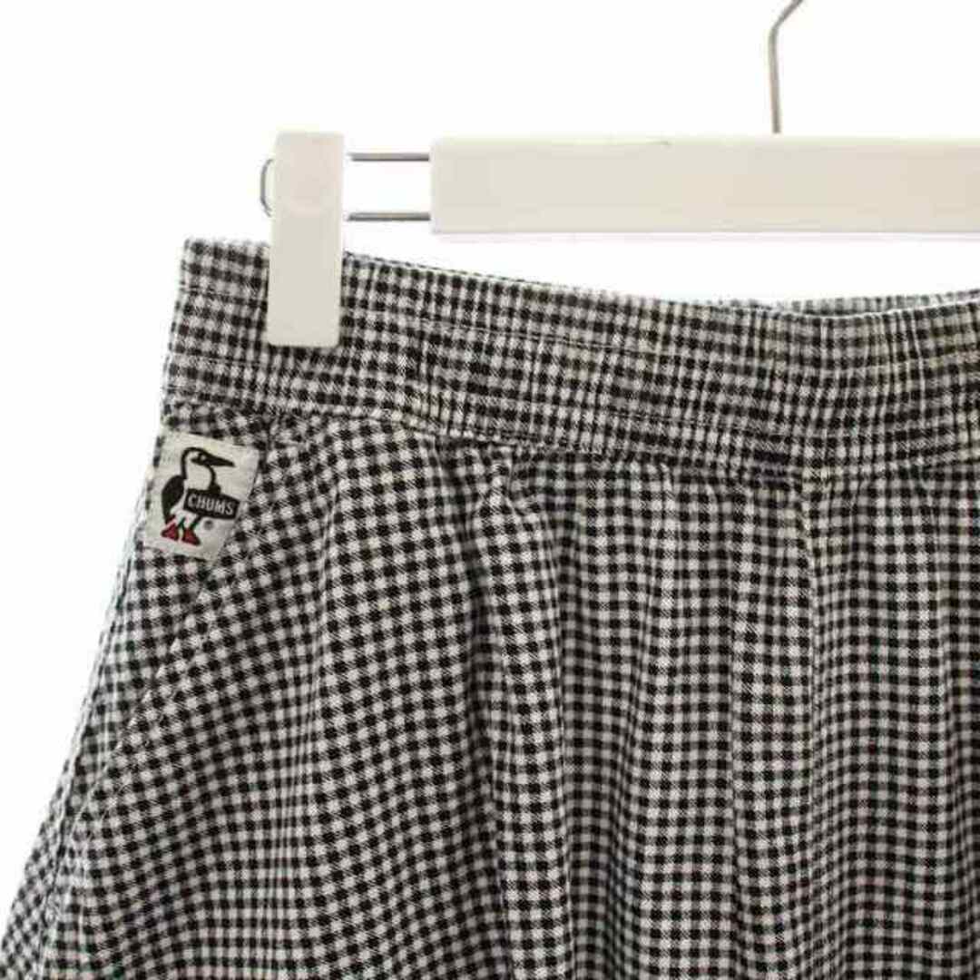 CHUMS(チャムス)のCHUMS デイトゥデンロングスカート フレアスカート チェック柄 L 黒 白 レディースのスカート(ロングスカート)の商品写真