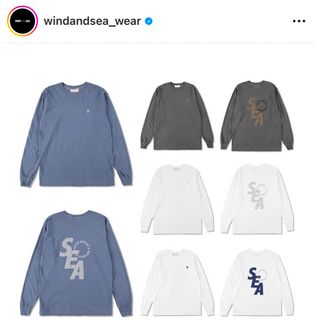 ウィンダンシー(WIND AND SEA)の【美品】S_E_A SD (W&S) L/S T-SHIRT BLUE(Tシャツ/カットソー(七分/長袖))