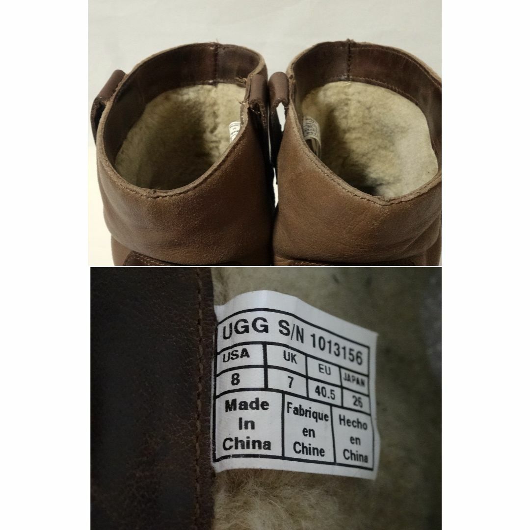 送料込 美品★UGG レザー ムートンブーツ 26cm　1013156★アグ