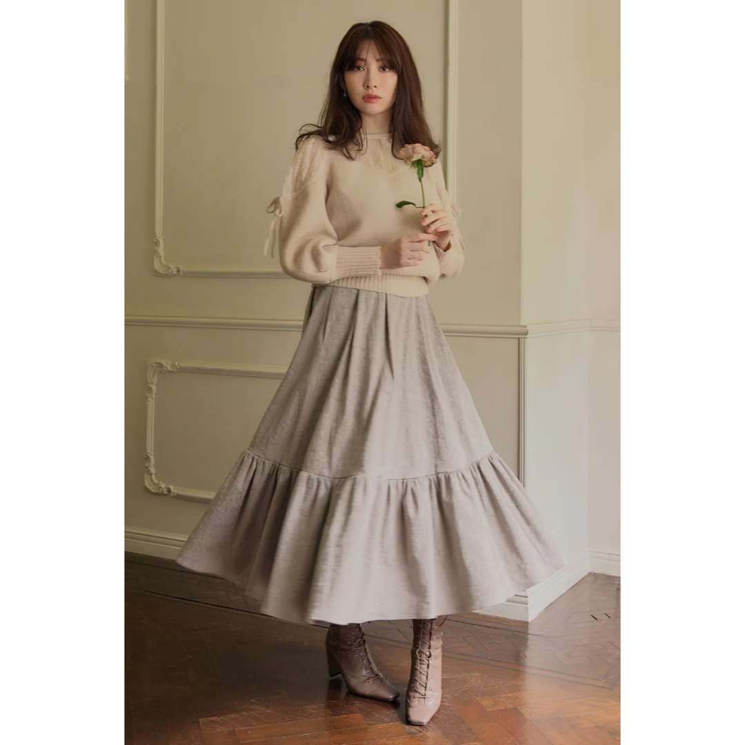 Her lip to - 美品♡ Floral Jacquard Volume Skirt Mサイズの通販 by