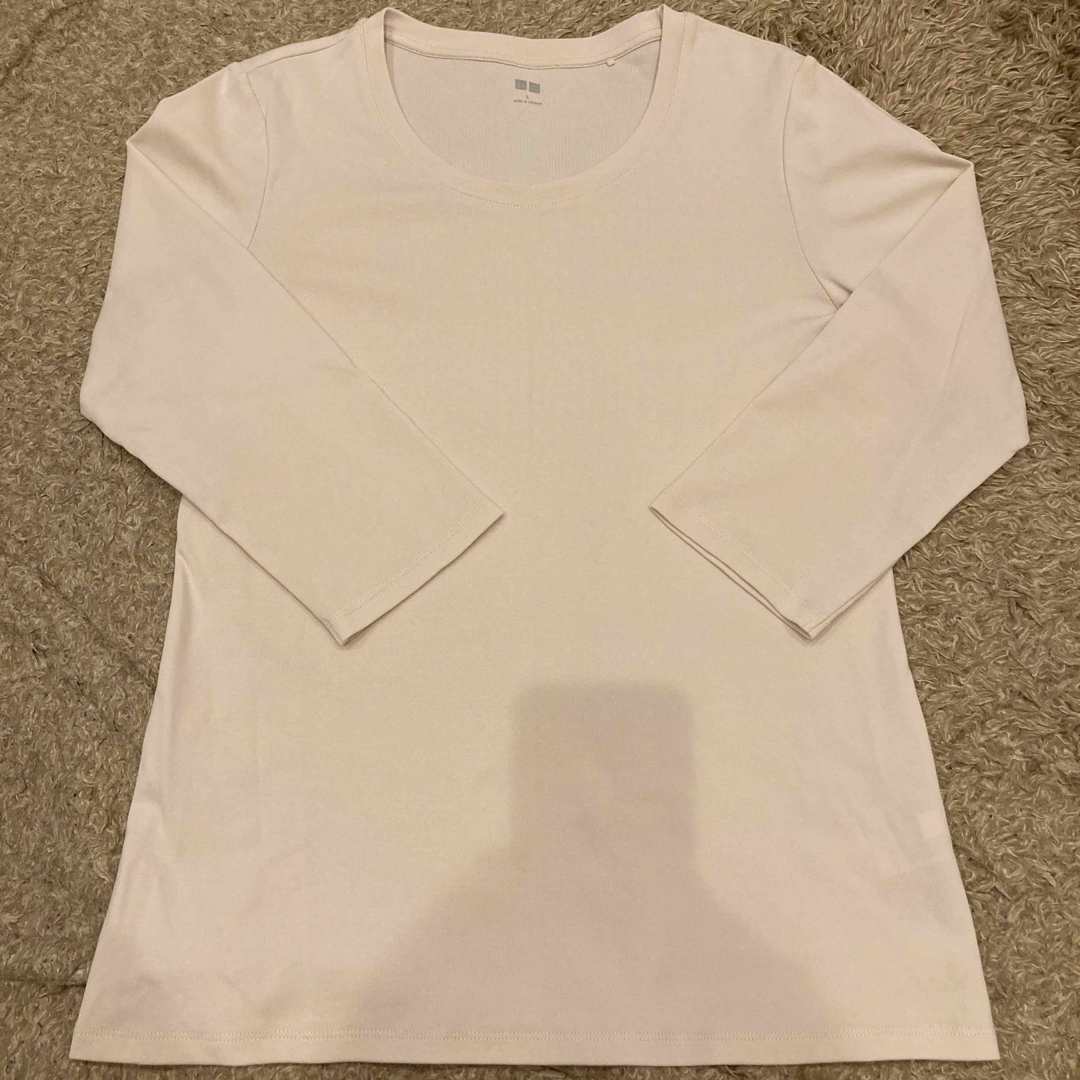UNIQLO(ユニクロ)のコットンフライスクルーネックT（7分袖） レディースのトップス(Tシャツ(長袖/七分))の商品写真
