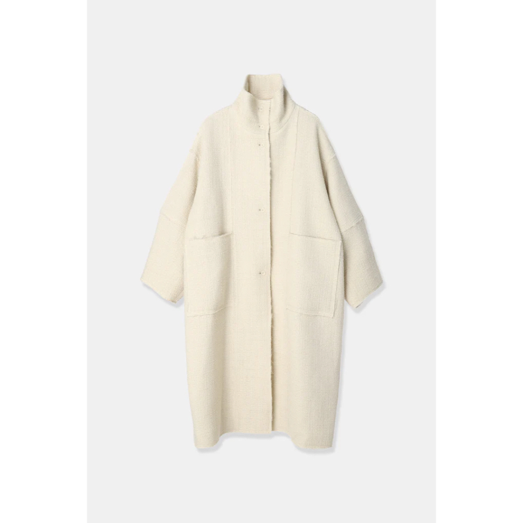 【新品タグ付き】louren 、stand collar tweed coat