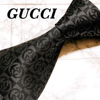 グッチ(Gucci)のGUCCI グッチ　ネクタイ　インターロッキング柄　GG柄　グレー(ネクタイ)