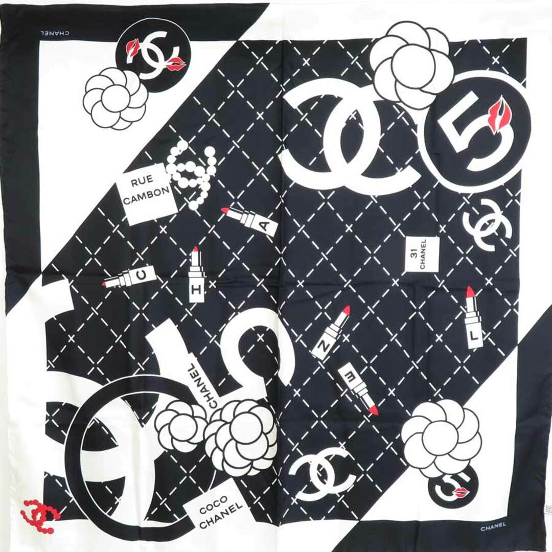 CHANEL - シャネル CHANEL スカーフ ココマーク カメリア ルージュ