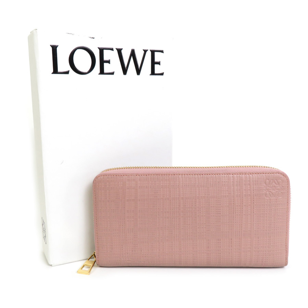 LOEWE - ロエベ LOEWE ラウンドファスナー長財布 レザー ピンク ...