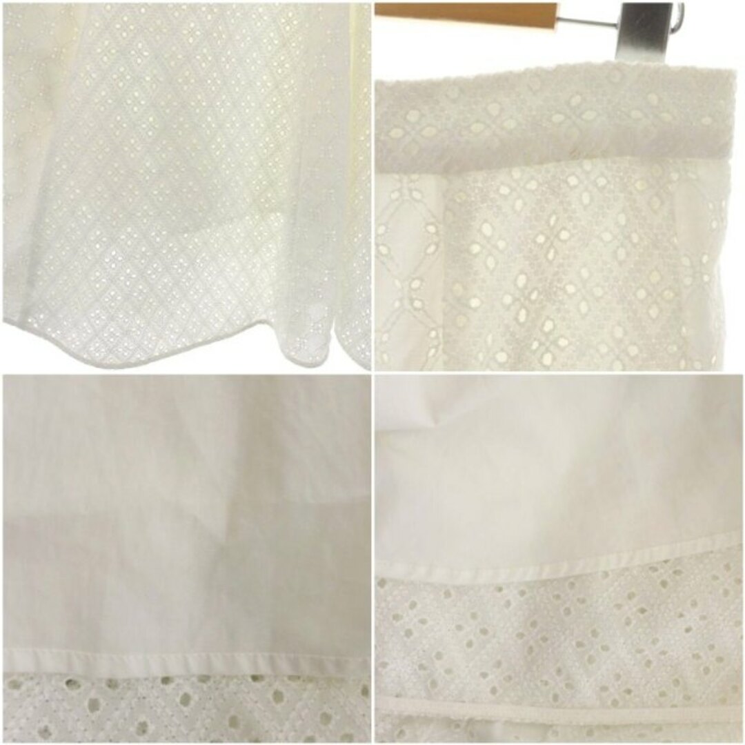 ANAYI(アナイ)のアナイ ANAYI タイルレースフレアスカート ロング 刺繍 38 白 ホワイト レディースのスカート(ロングスカート)の商品写真