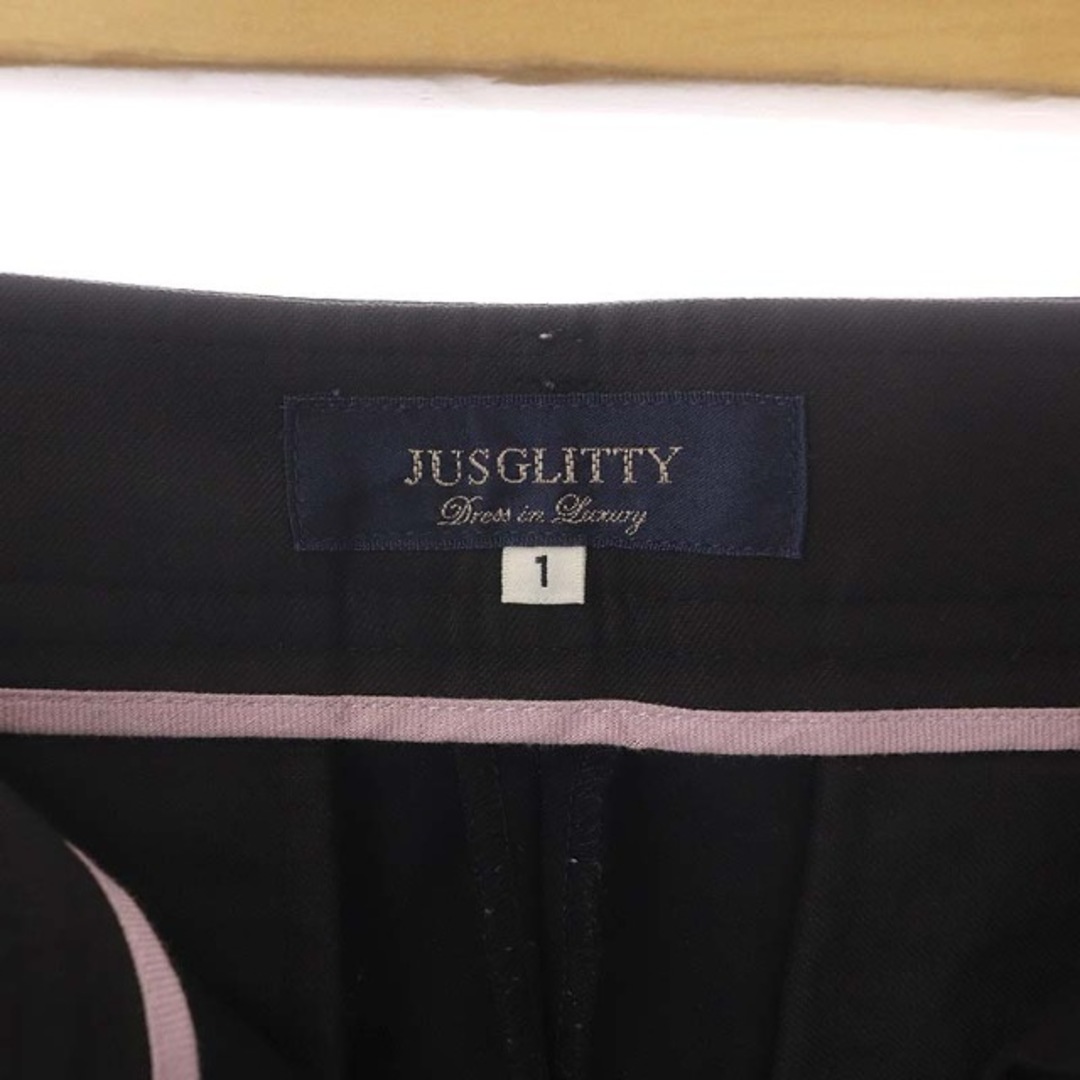 JUSGLITTY(ジャスグリッティー)のジャスグリッティー コットンスラックスパンツ テーパード 1 黒 ブラック レディースのパンツ(その他)の商品写真