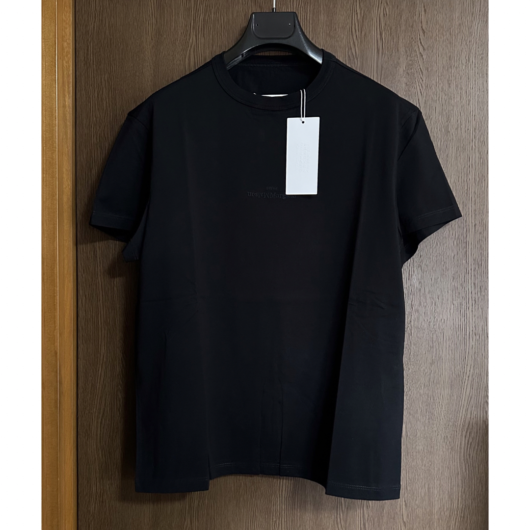 メンズ黒S新品 メゾン マルジェラ リバースロゴ Tシャツ 半袖 オール ブラック