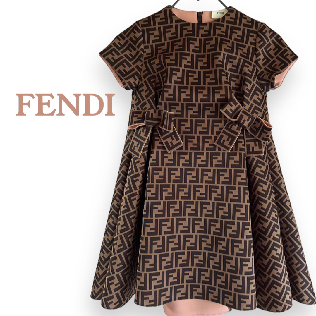 フェンディ★KIDS★ロゴリボンドレス ワンピース　FENDI