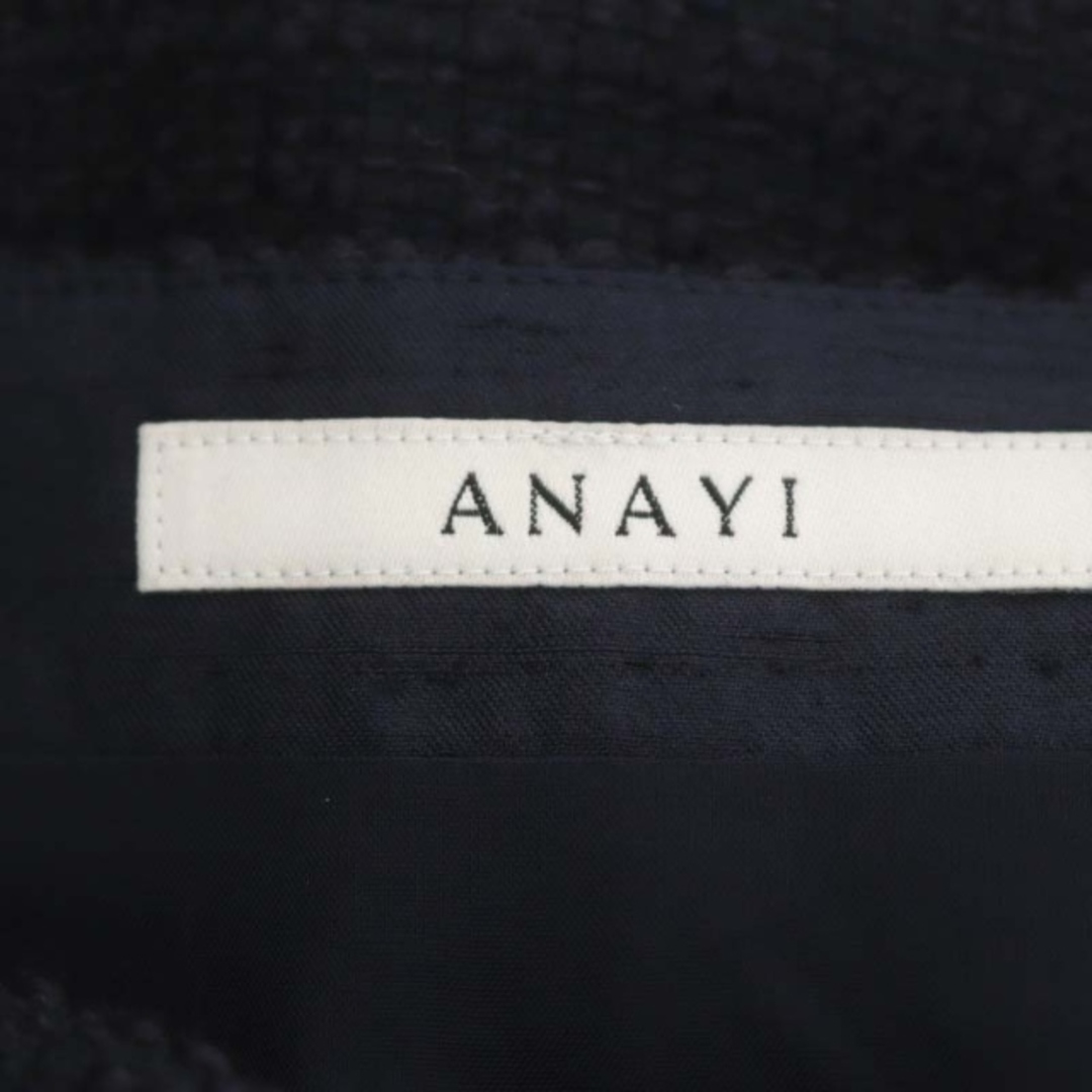 ANAYI(アナイ)のアナイ タイトスカート ツイード ロング ミモレ丈 ウール混 38 濃紺 レディースのスカート(ロングスカート)の商品写真