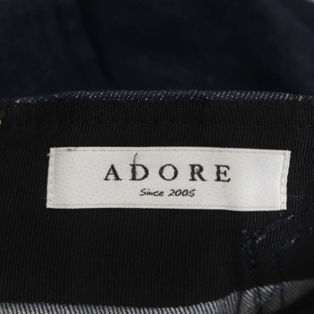 ADORE(アドーア)のアドーア ADORE デニム 台形スカート ミモレ丈 ロング スリット 36 紺 レディースのスカート(ロングスカート)の商品写真