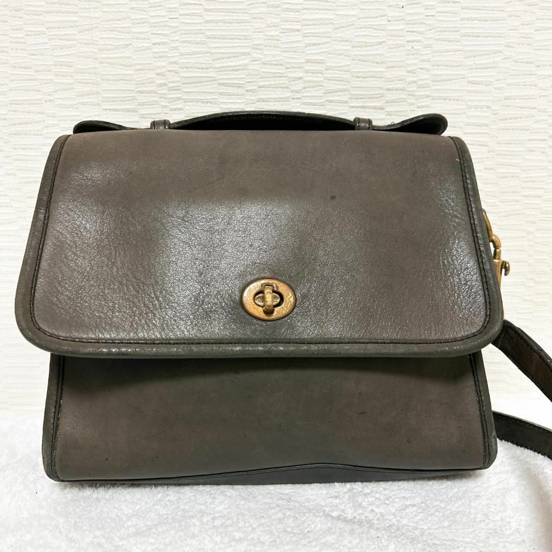 レア✨COACH コーチショルダーバッグハンドバッグブラウン茶ターンロック