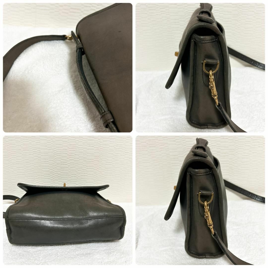レア✨COACH コーチショルダーバッグハンドバッグブラウン茶ターンロック