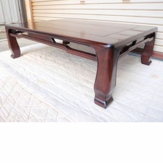 特価!新品♪4尺(120巾) 花梨無垢 一重ヌキ入り 高級座卓 座敷机ちゃぶ台