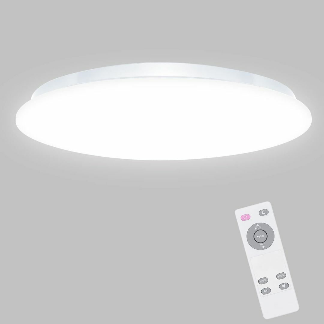 【色: ホワイト】aurogeek LEDシーリングライト 薄型 調光タイプ 天