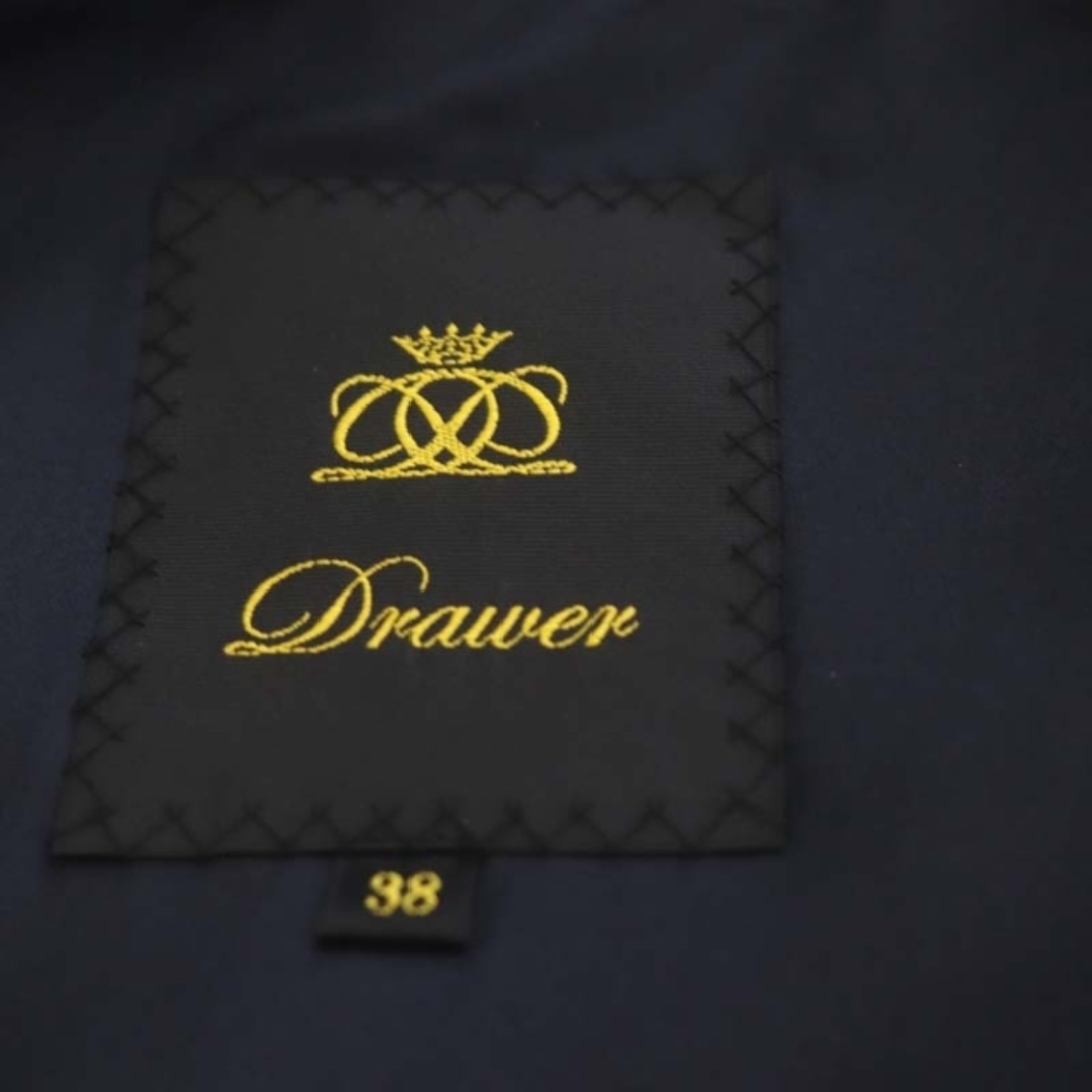 Drawer(ドゥロワー)のドゥロワー ナナコ織りハーフスリーブノーカラージャケット 38 濃紺 ネイビー レディースのジャケット/アウター(その他)の商品写真