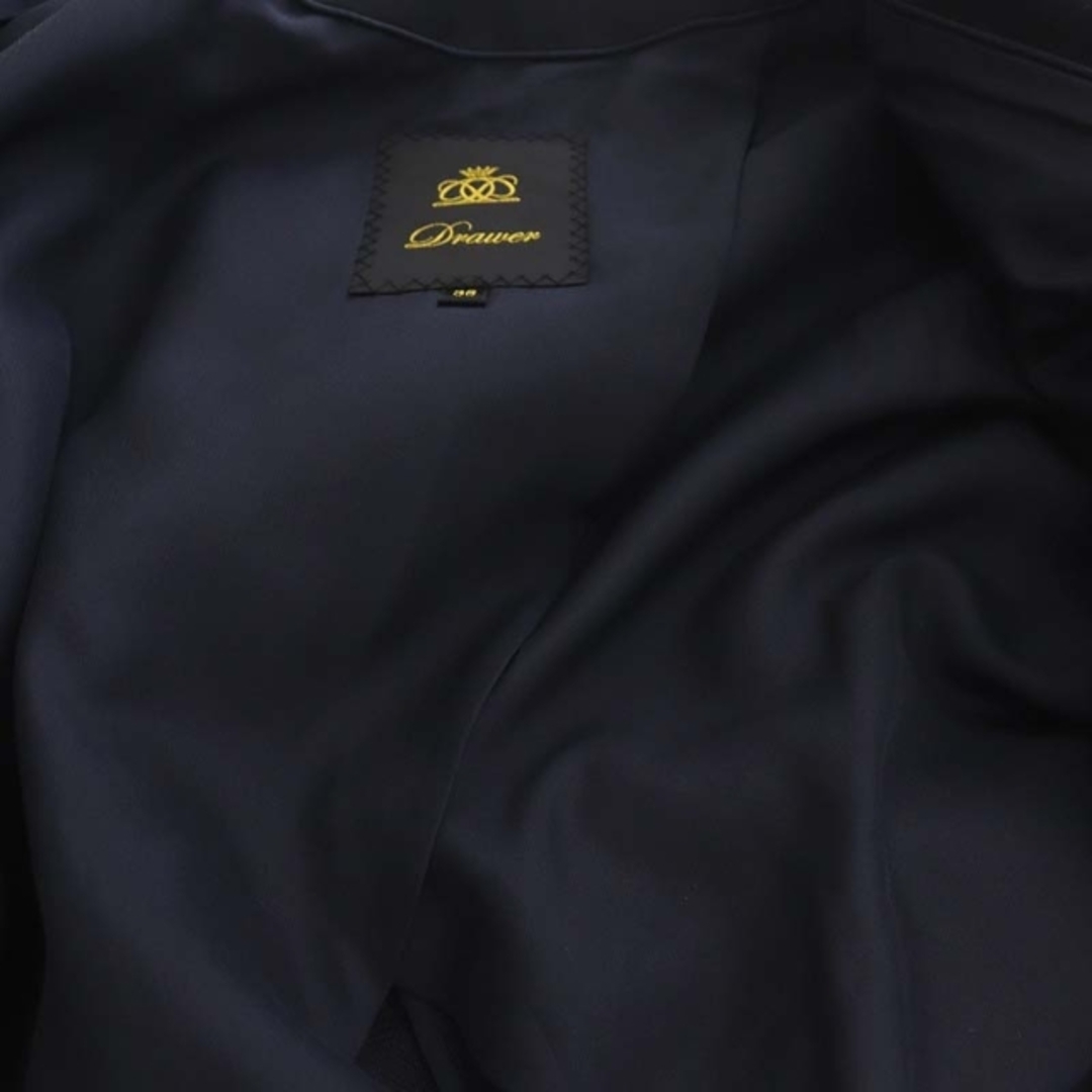 Drawer(ドゥロワー)のドゥロワー ナナコ織りハーフスリーブノーカラージャケット 38 濃紺 ネイビー レディースのジャケット/アウター(その他)の商品写真