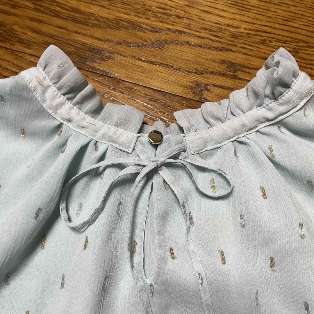 水色 ブラウス レディースのトップス(シャツ/ブラウス(半袖/袖なし))の商品写真