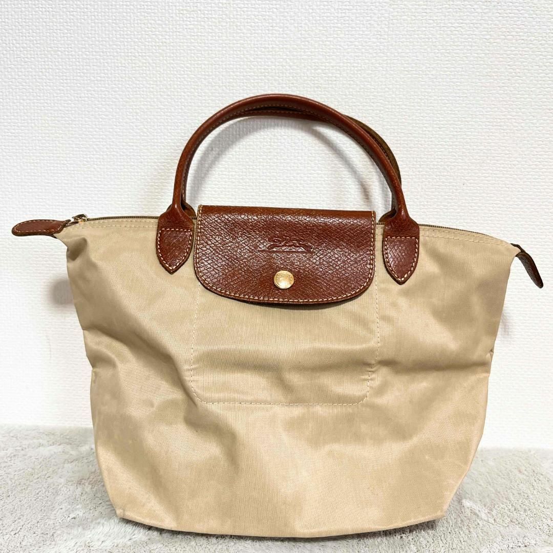 極美品 LONGCHAMP ロンシャン 本革 レザー切替 ボストンバッグ - バッグ