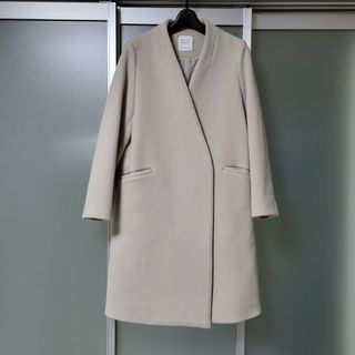 【美品】UNITED TOKYO ロングコート ライトブルー ノーカラー 1 M