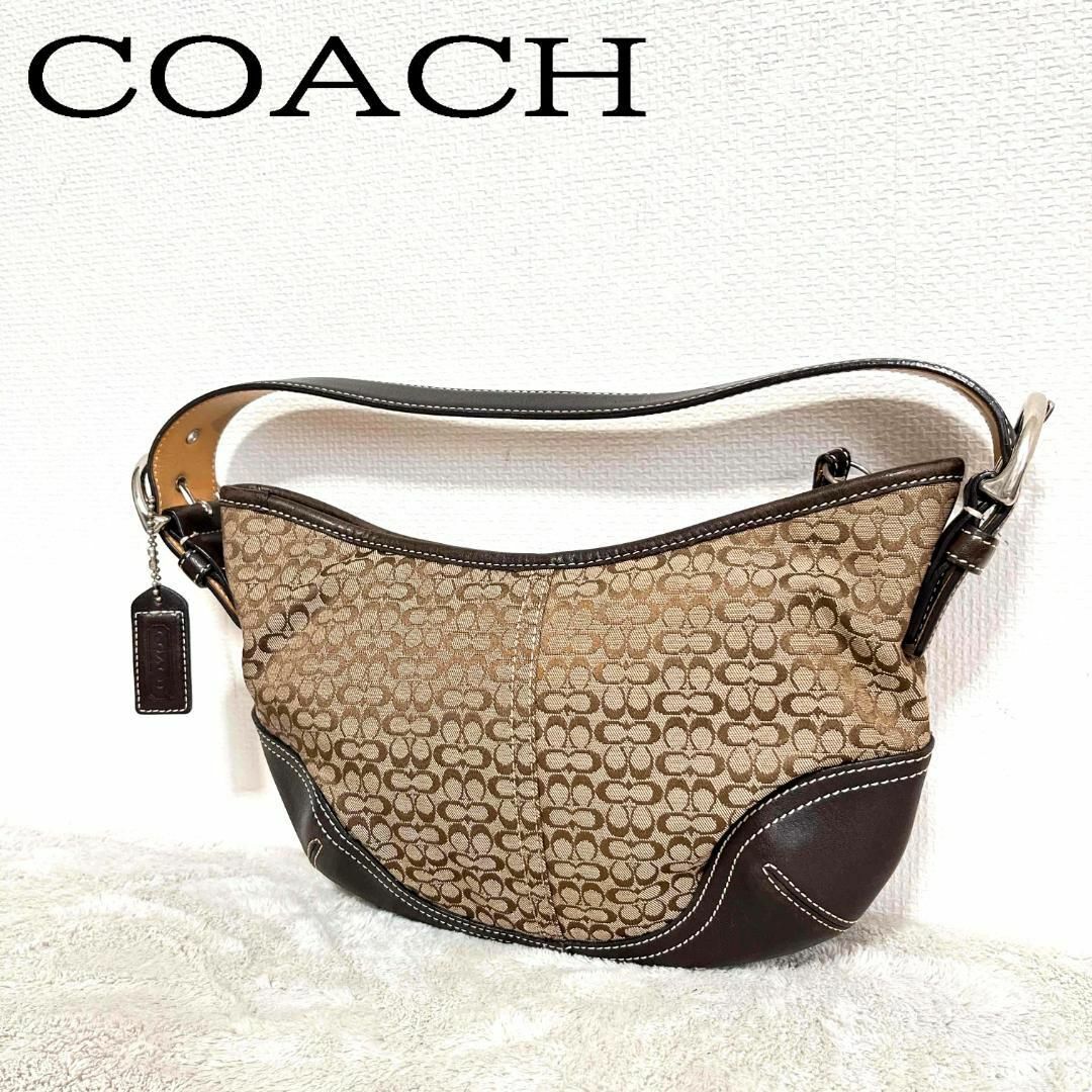 美品✨COACH コーチハンドバッグトートバッグブラウン茶シグネチャー